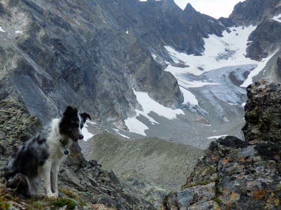Mit Blick auf den Totenferner an der Rofelewand im Pitztal.