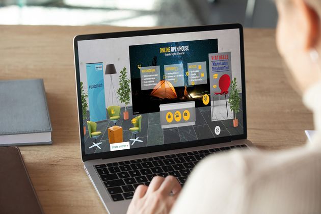 Der virtuelle Besuch des Online Open House der FH Kufstein Tirol wirkt sehr realistisch und einladend.