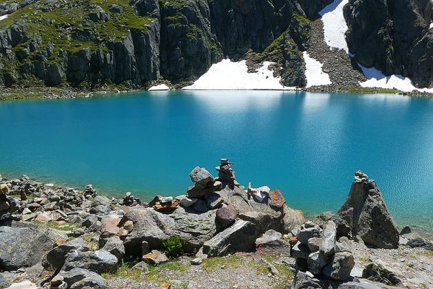 Blaue Lacke oberhalb der Sulzenauhütte, 2191 Meter.
