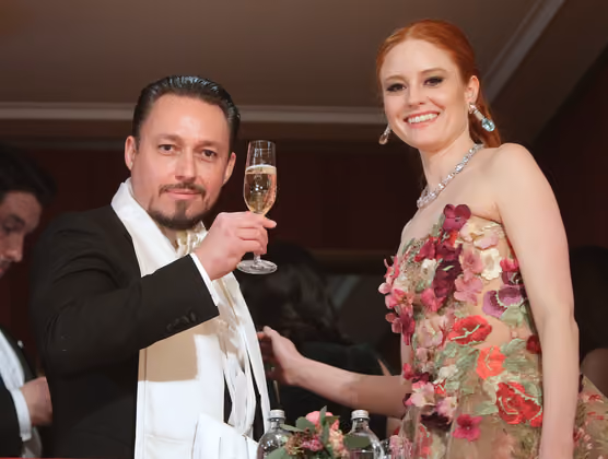 Model Barbara Meier und Unternehmer Klemens Hallmann.