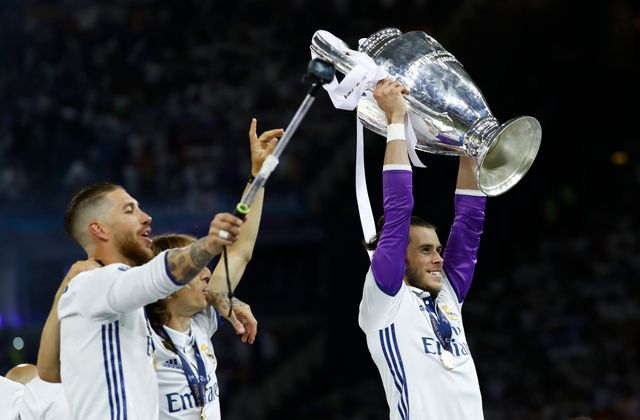 Da konnte auch der walisische Lokal-Matador Gareth Bale wieder lachen.