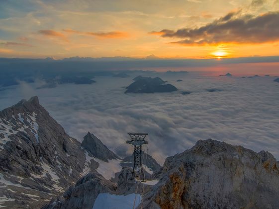 Von der Tiroler Zuspitze aus in Richtung Ehrwald.